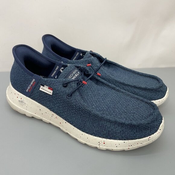 Skechers Slip Ins Go Walk Max Sneakers Shoes Mock Toe American Dream Blue Men 10 - Picture 1 of 14
